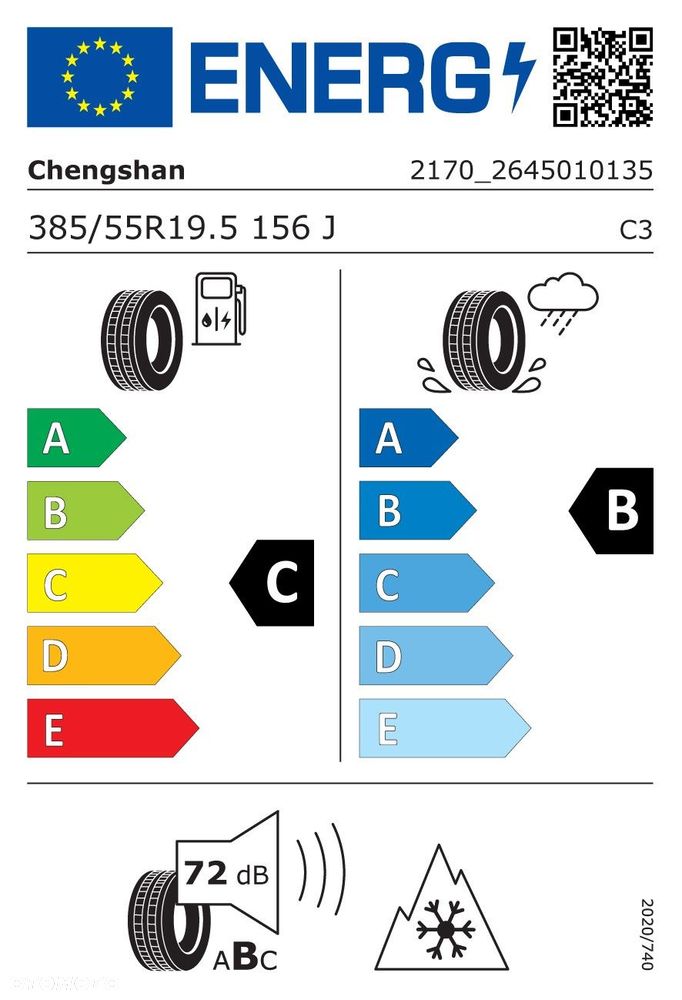 385/55R19.5 PrinX Chengshan CTH135 20PR 156J M+S 3PMSF naczepa - 4