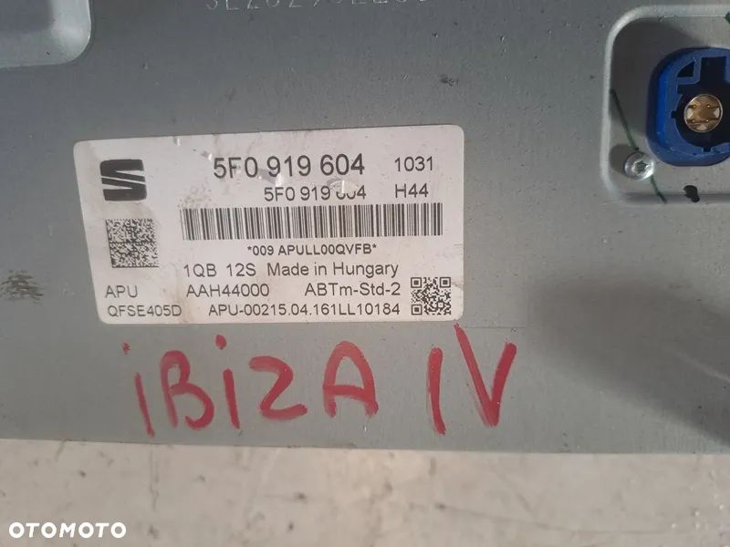 SEAT IBIZA IV 14r RADIO WYŚWIETLACZ 5F0919604 - 3