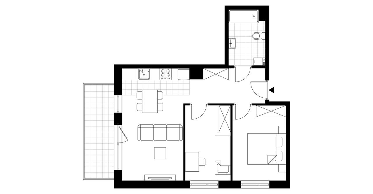 3-pokojowe mieszkanie 53m2 + balkon Bezpośrednio - Pełny obrazek: 3/5
