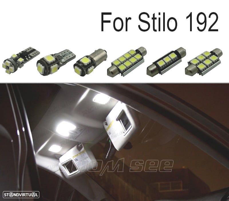 KIT COMPLETO 14 LAMPADAS LED INTERIOR PARA FIAT STILO 192 01-07 - 1