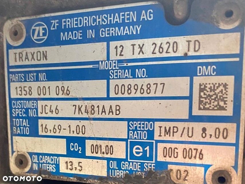 SKRZYNIA BIEGÓW TRAXON FORD F-MAX 500 EURO6 BEZ RETARDERA JC46-7K481AAB - 5