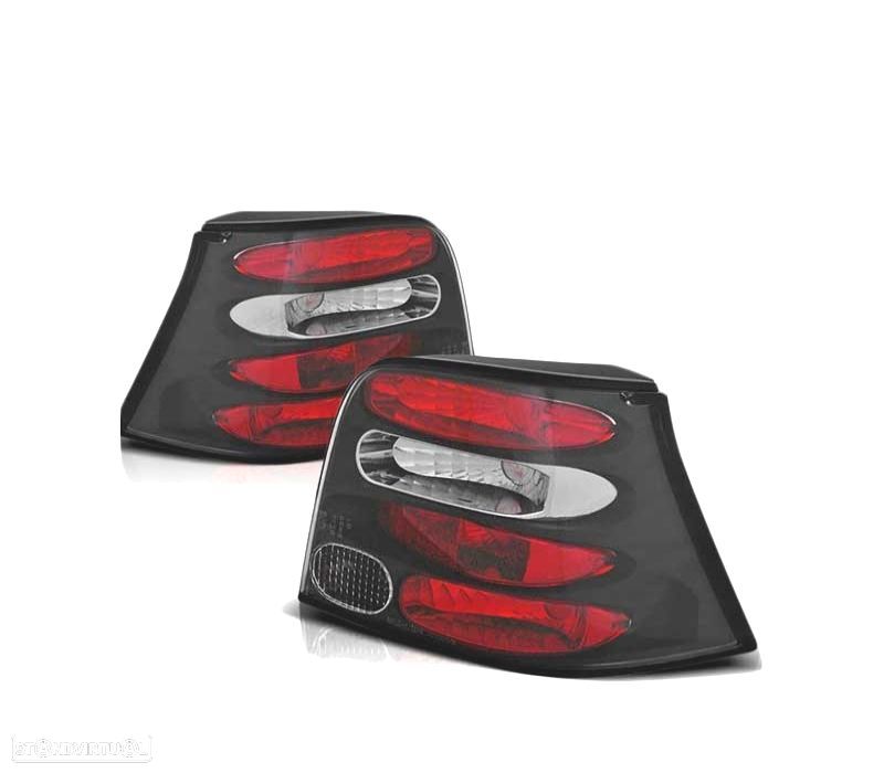 FAROLINS PARA VOLKSWAGEN VW GOLF 4 97-03 FUNDO PRETO - 1
