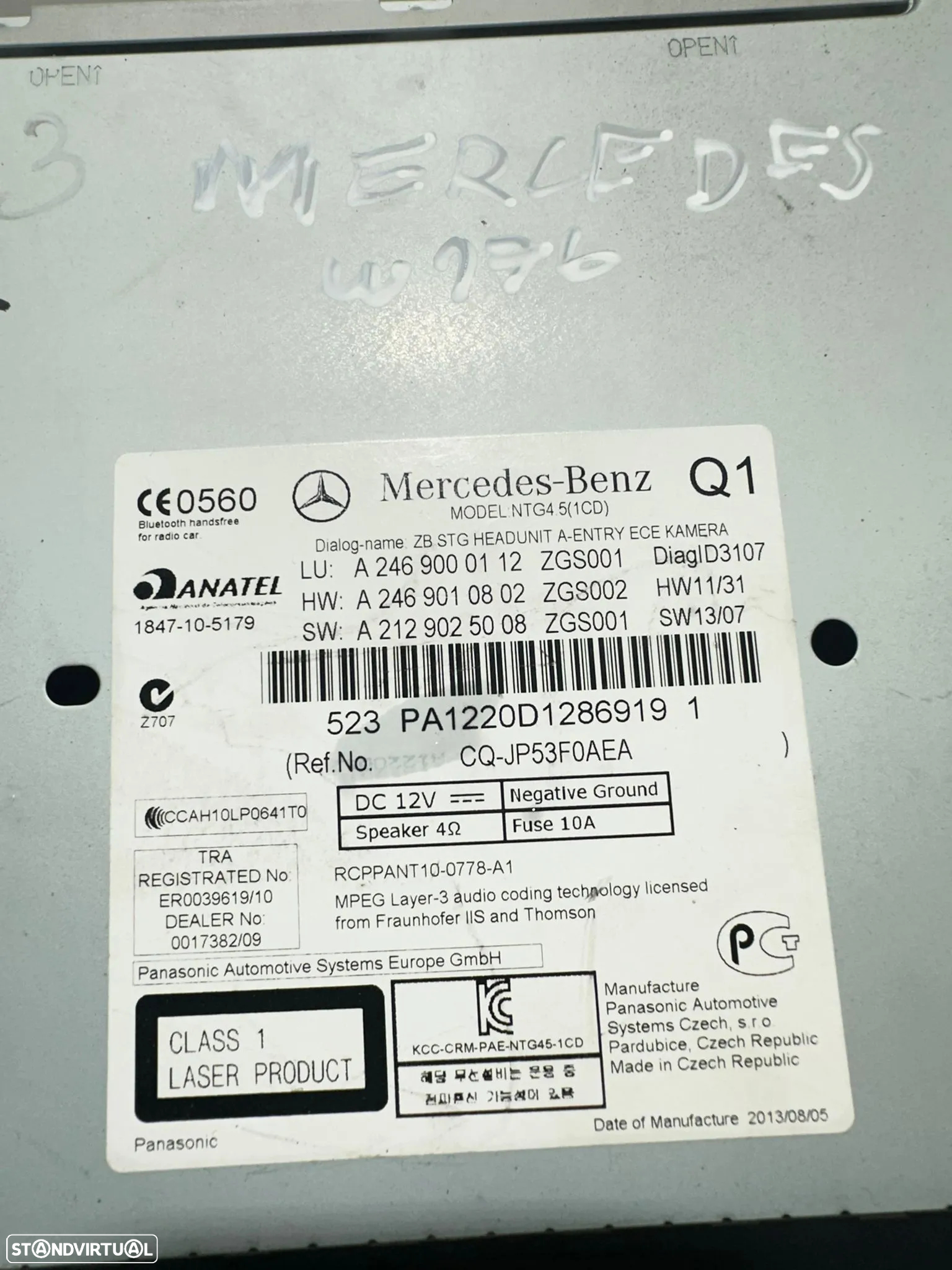 .Auto Radio Ecrã GPS Camera Headunit Original Mercedes Benz Classe A W176 2012 - 2018 - 10