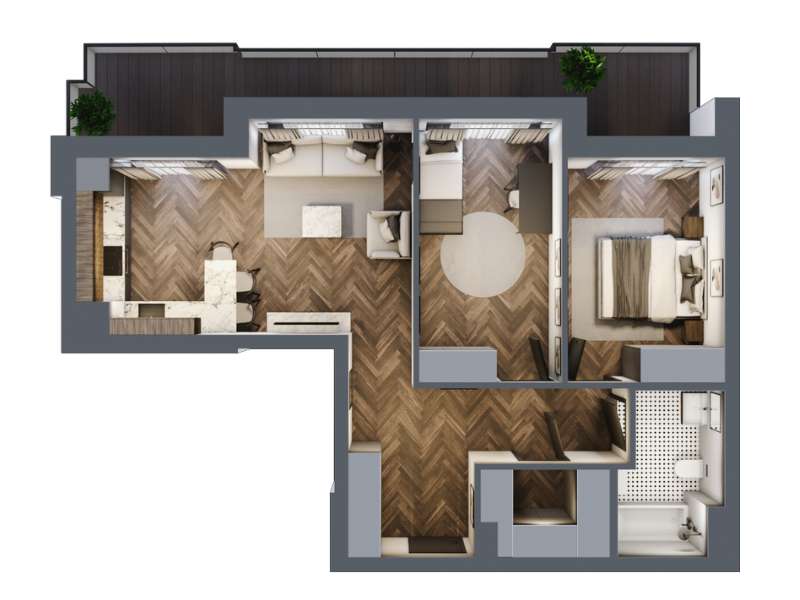 Mieszkanie, 65.46m², 3 pokoje, 4 piętro, B-KLM12-LM29, Nowe Horyzonty