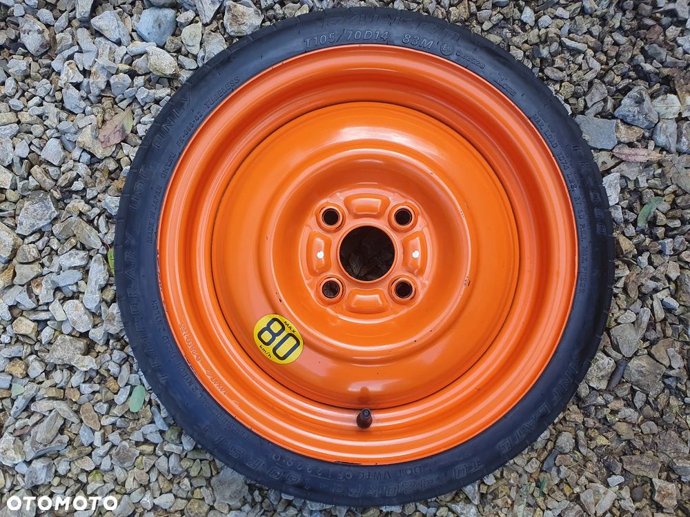 KOLO ZAPASOWE DOJAZDOWE ZAPAS R14 4X100 HYUNDAI KIA TOYOTA MAZDA  105/70R14 - 1