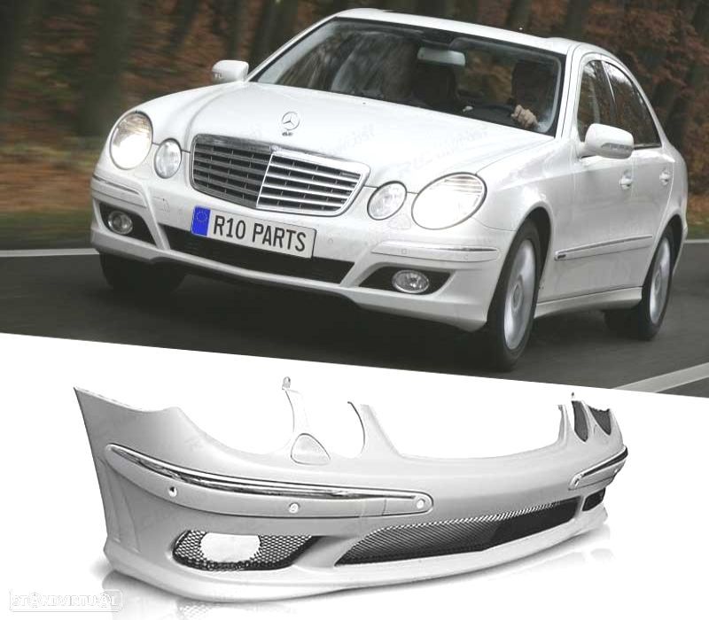 PÁRA-CHOQUES FRONTAL MERCEDES W211 02-06 PDC LOOK AMG + NEVOEIRO - 1