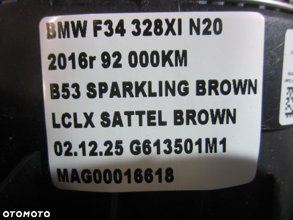 BMW F30 F34 F22 GT AIRBAG PODUSZKA KIEROWCY 6871095 USA 6857902 32306871095 - 9