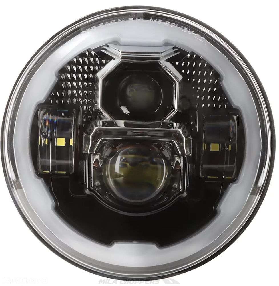 Lampa przednia LED 7" ECE DOT czarna - 2
