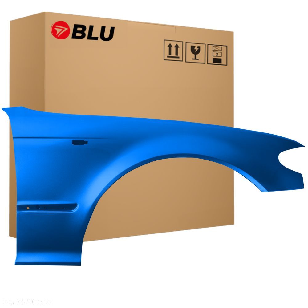 BLU Błotnik BMW 3 E46 364 prawy niebieski 01-05 przód sedan kombi FL LCI ocynk TopazBlau - 1