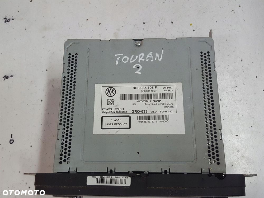 VW TOURAN 2 II 10-15r RADIO CD RADIOODTWARZACZ 3C8035195F - 2