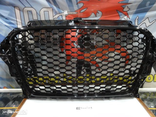 Grelha frontal audi a3 8V 12-16 HATCHBACK / LIMOUSINE / CABRIO, RS3 LOOK preto brilhante - 8