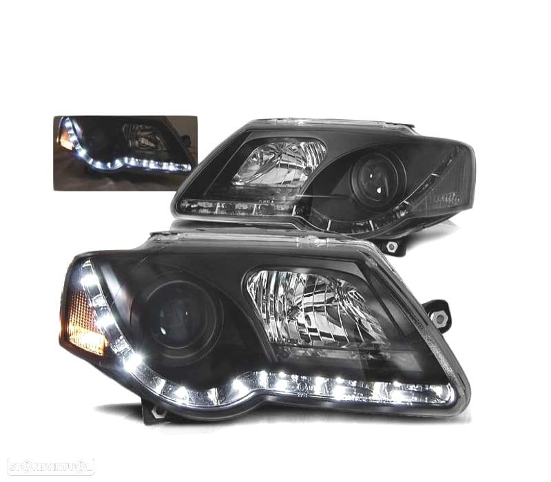 FAROIS DAYLIGHT VOLKSWAGEN VW PASSAT 3C 05-10 PRETO - 2