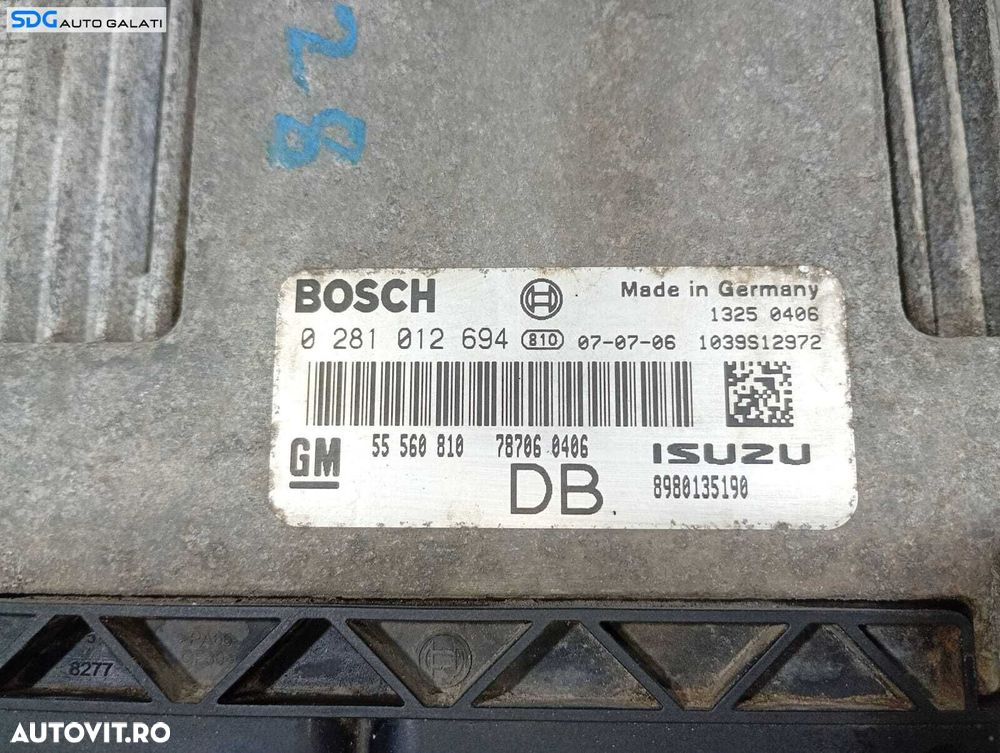 Kit Pornire ECU Calculator Motor Maneta Manete Ansamblu Cheie Chei CIP Imobilizator Opel Astra H 1.7 CDTI 2004 - 2010 Cod 55560810 0281012694 13250226 [L6212] - 6