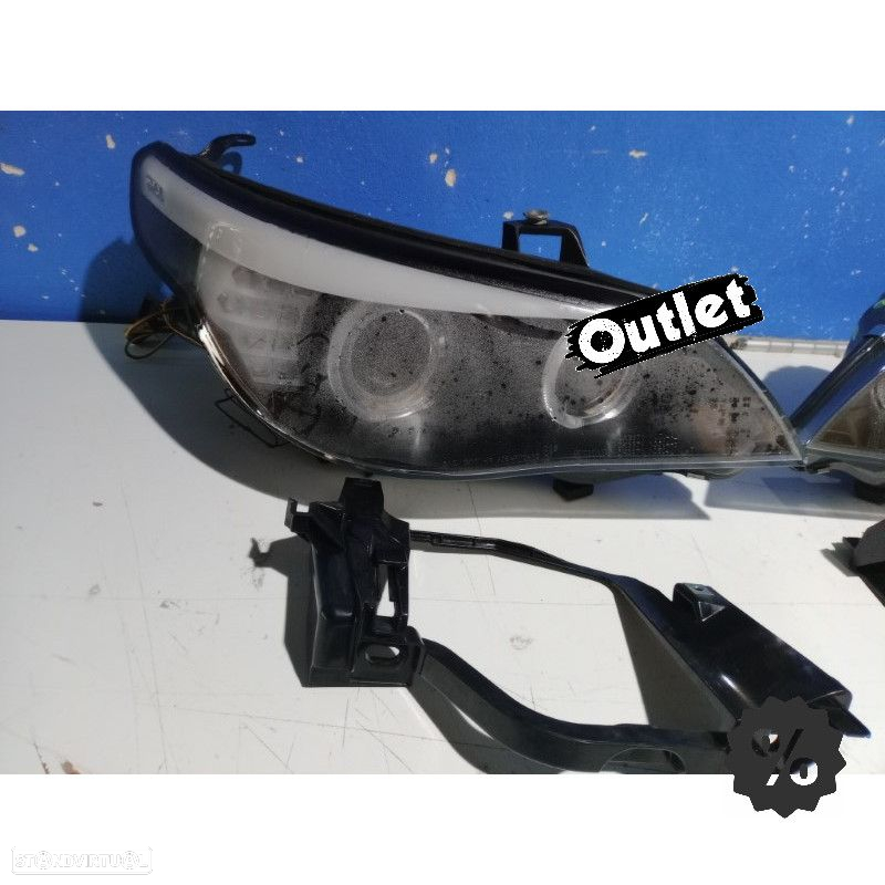 R145032C3 FARÓIS XENON BMW SÉRIE 5 E60 05-07 OLHOS DE ANJO CCFL FUNDO NEGRO - 6