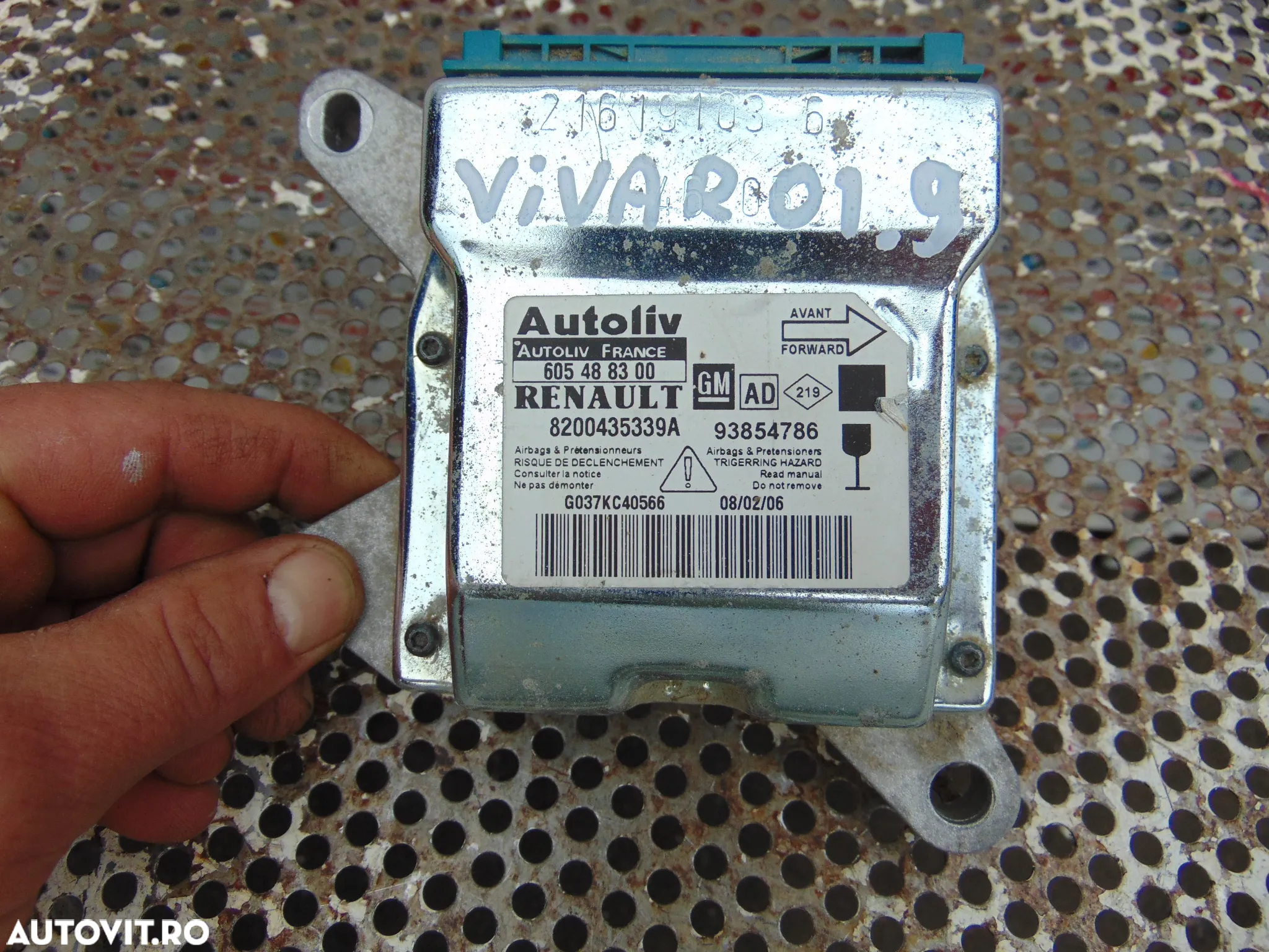 Modul airbag Opel Vivaro Renault Trafic 2002-2013 modul ecu calculator airbag-uri cod 8200435339 - 2
