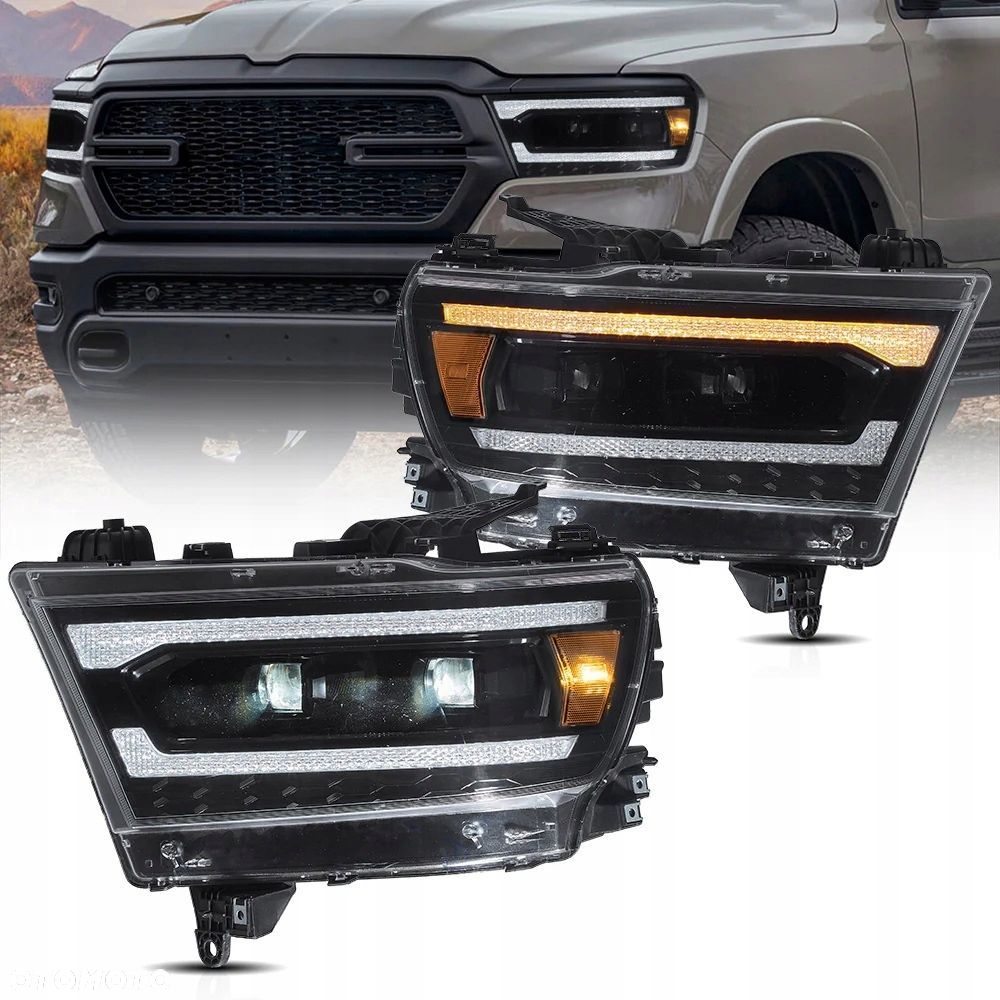 Reflektory Lampy L+R kpl Vland Full Bi Led Tuning Dodge Ram V 5 1500 19-24 - 3