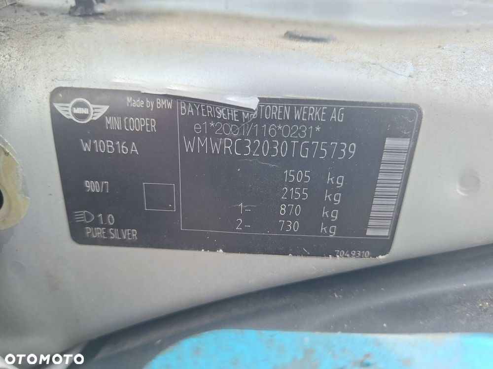 KOMPLETNY PRZÓD MASKA ZDERZAK MINI COOPER R50 900/7 PURE SILVER - 3