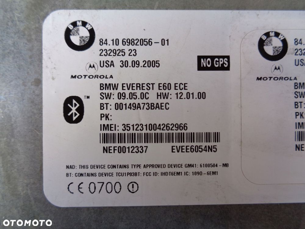 Bmw E60 E90 E87 X5 E70 Moduł Sterownik Bluetooth Gsm 6982056 - 5