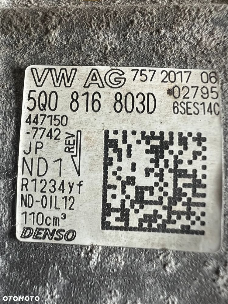 SPRĘŻARKA KLIMATYZACJI VW AUDI SKODA 5Q0816803D 5Q0816721AA - 3