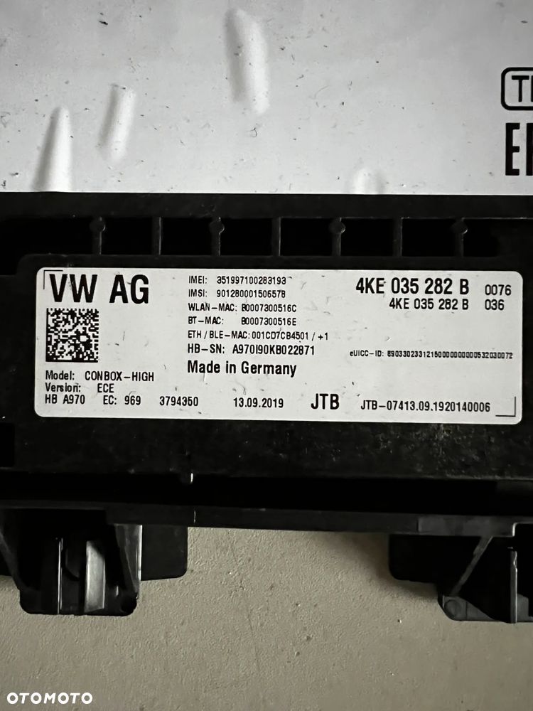 STEROWNIK WZYWANIA POMOCY SOS 4KE035282B 4KE035282A AUDI A4 A5 E-TRON GT STEROWNIK MODUŁ CON-BOX - 2