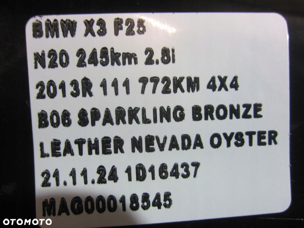 BMW X3 F25 F26 X4 PODUSZKA KIEROWCY KOLANOWA USA AIRBAG 9214573 72129214573 - 8