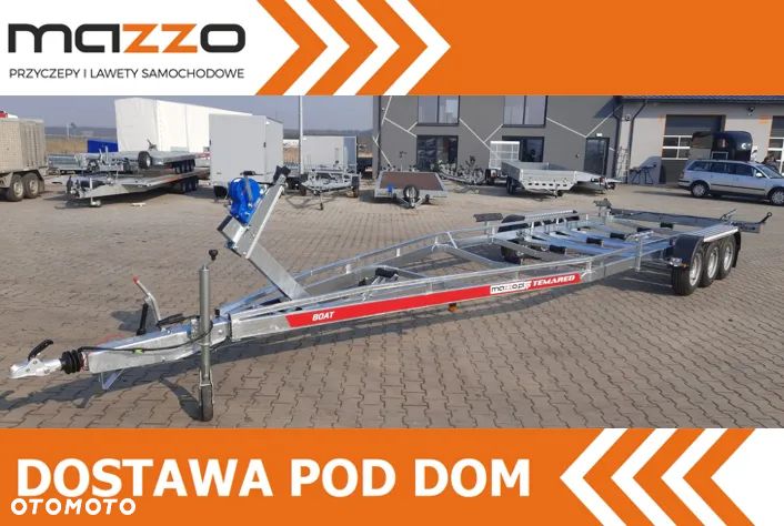TEMARED Dostawa przyczepa podłodziowa DMC3500kg pod łódź 9 m! POSZERZANA, WODOSZCZELNE ŁOŻYSKA, TRZYOSIOWA - 1