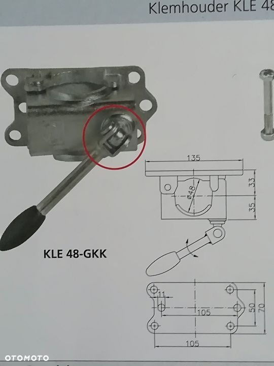 OBEJMA ŻELIWNA KOŁA PODPOROWEGO, PODPORY  48mm WINTERHOFF PRZYCZEPA !!! - 3