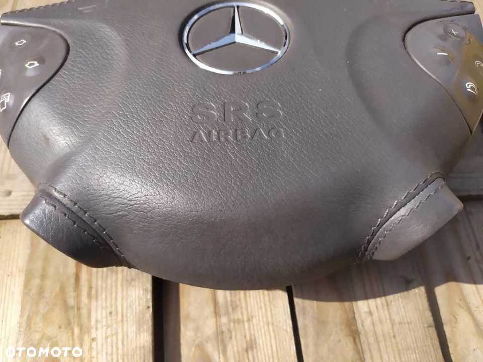 MERCEDES W211 AIRBAG KIEROWNICY PODUSZKA SKÓRZANA SZARA - 2
