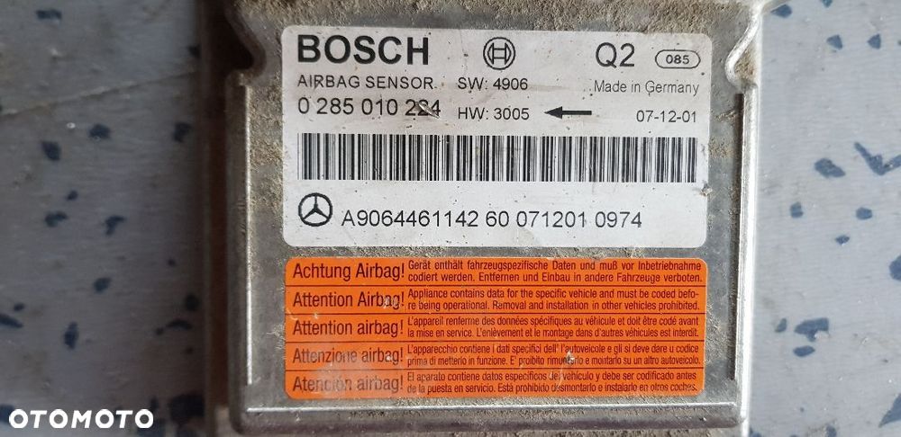 MERCEDES SPRINTER W906 MODUŁ SENSOR AIRBAG 0285010224 - 2
