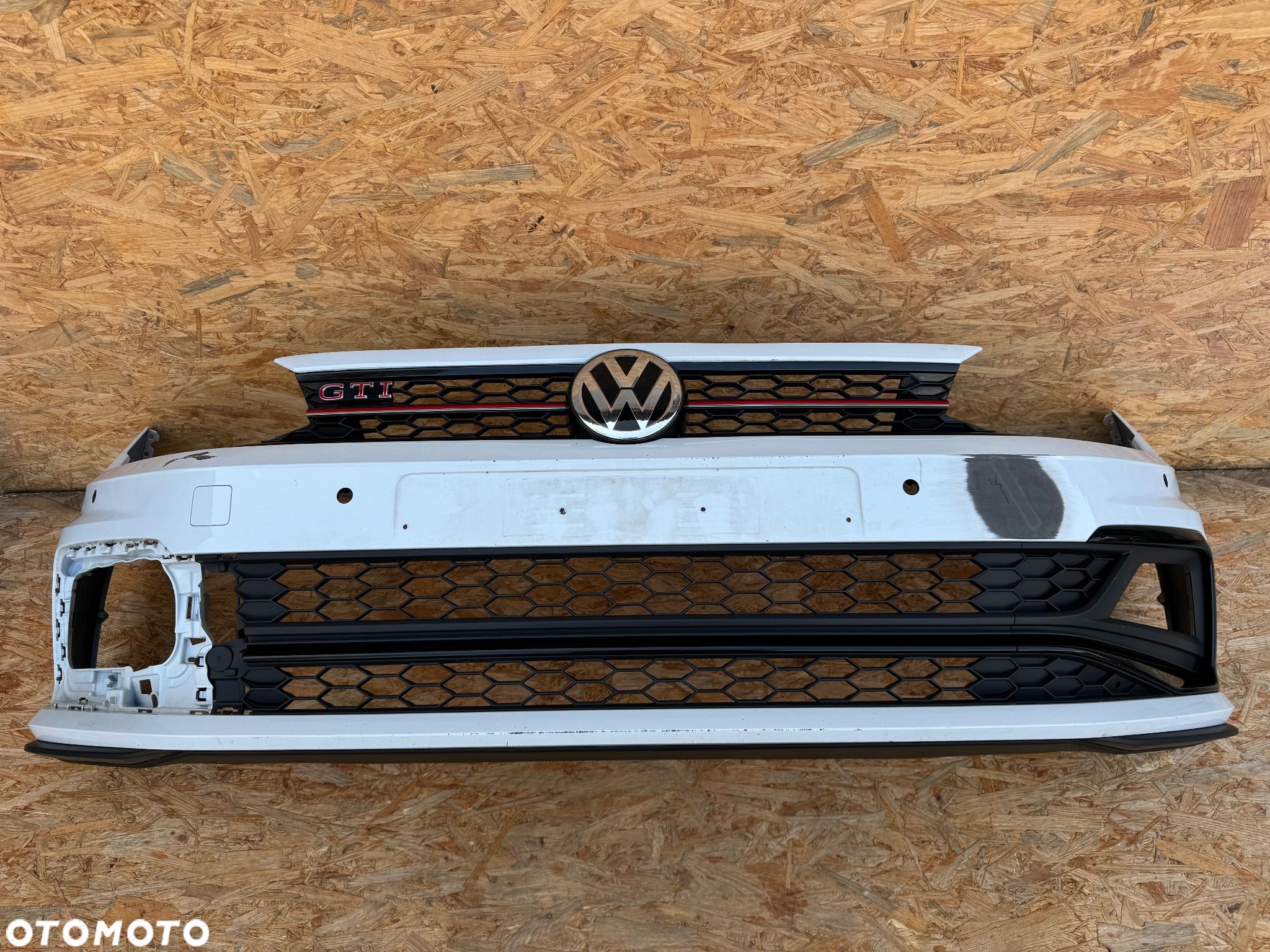 ZDERZAK PRZÓD PRZEDNI VW VOLKSWAGEN POLO VI 6 2G0 GTI R-LINE 4PDC GRILL KRATKA PŁYTA LOGO 2G0807221J 2G0853677H 2G0805903E 2G0853651AG ORYGINAŁ - 1