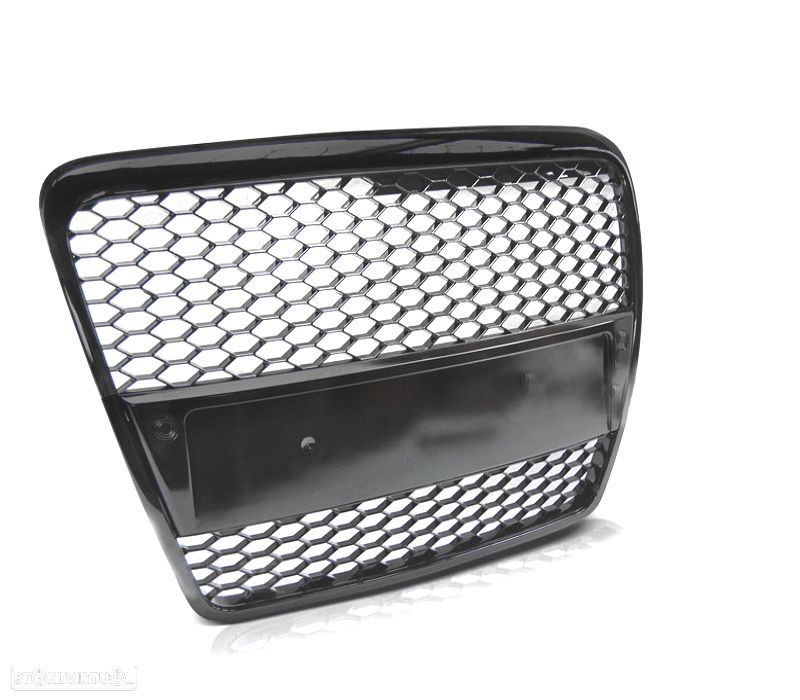 GRELHA FRONTAL AUDI A6 C6 04-08 LOOK RS PRETO BRILHANTE - 4