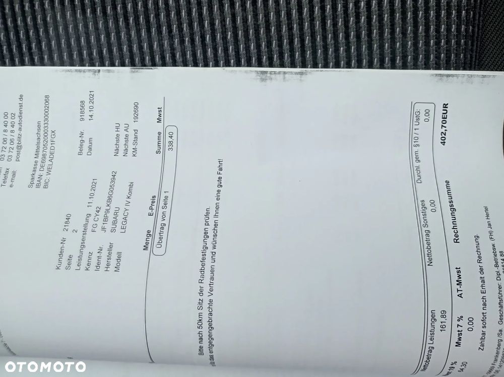 UWAGA ! 2007 SUBARU OUTBACK NOWY MODEL 2,5BENZ 165PS B4 MANUAL 4WD WLAS PL - 20