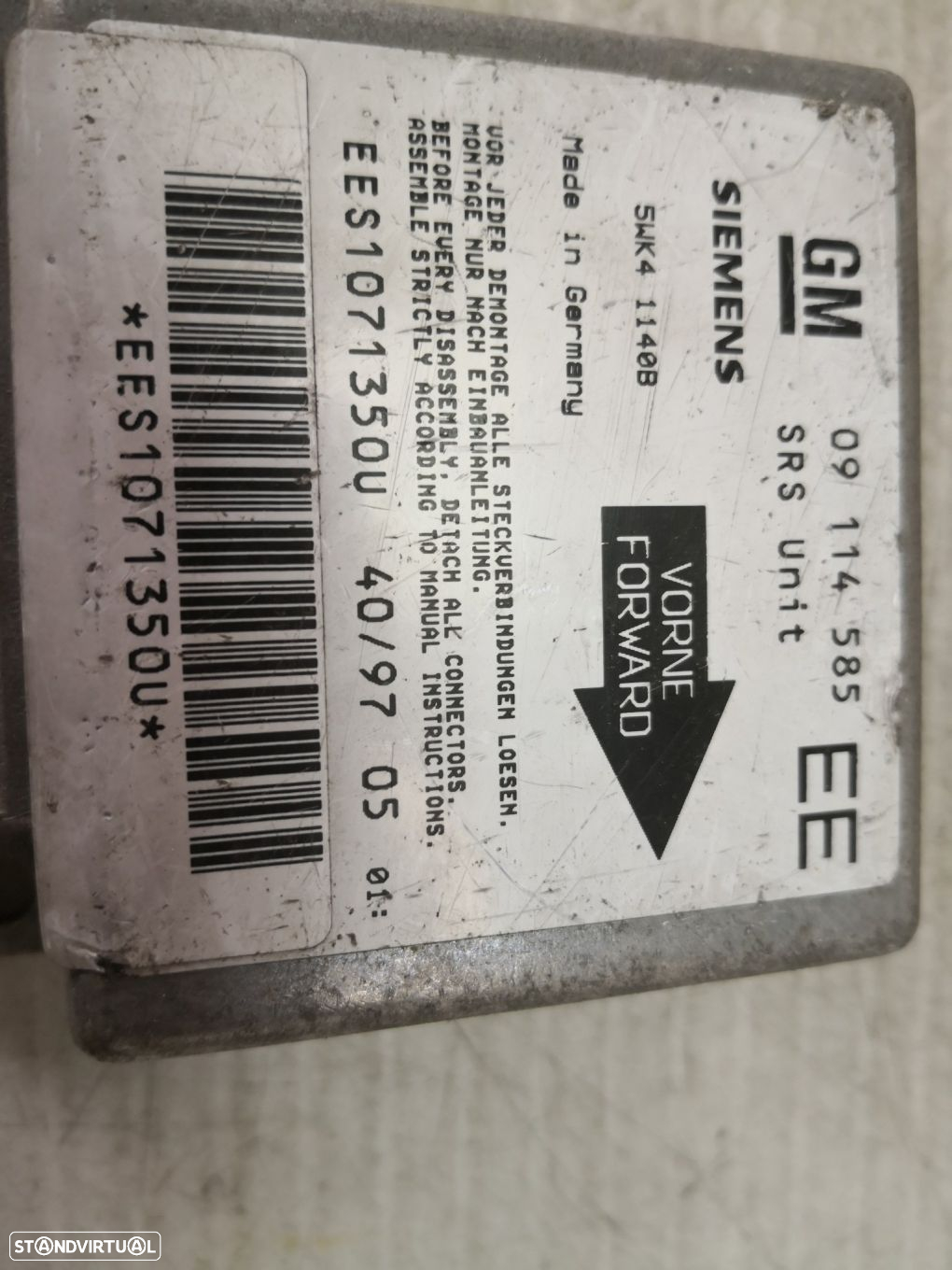 Centralina De Airbags Opel Corsa B (S93) - 4