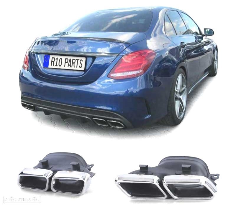 PONTEIRAS DE ESCAPE LOOK AMG C63 MERCEDES W205 14- LOOK AMG - 1