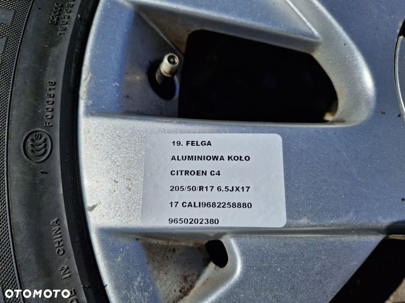 FELGA ALUMINIOWA CITROEN C4 I 6.5 17 CALI 4X108 ET26 9682258880 - 4
