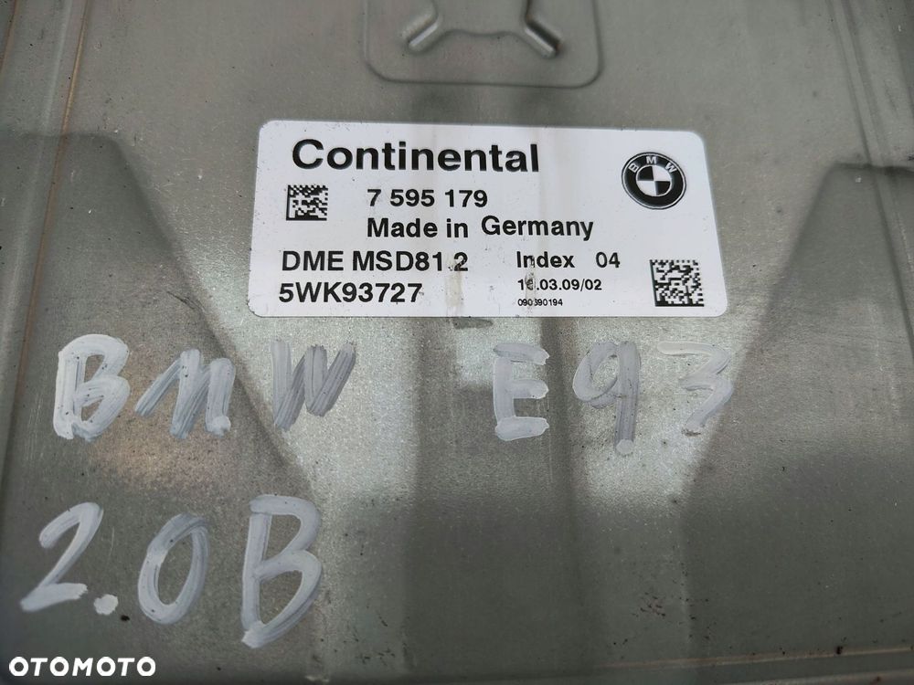 KOMPUTER SILNIKA KOMPLET ZESTAW 7 595 179 BMW 3 E93 2.0B 320I - 11