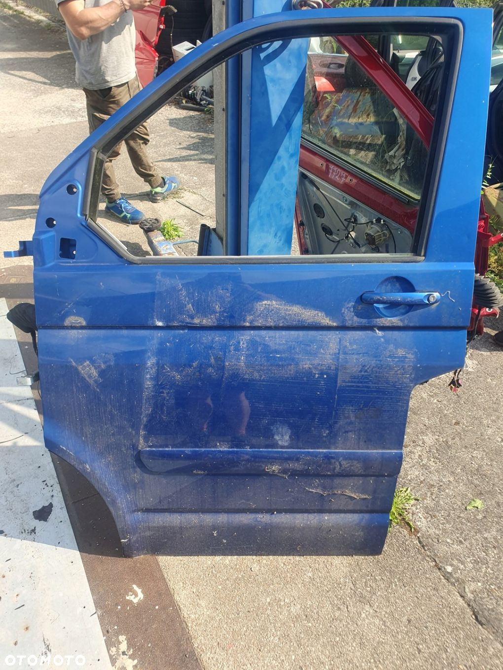Drzwi LEWE przód Vw Transporter Multivan T5 T6 IDEALNE 06r. niebieski GOŁE - 2