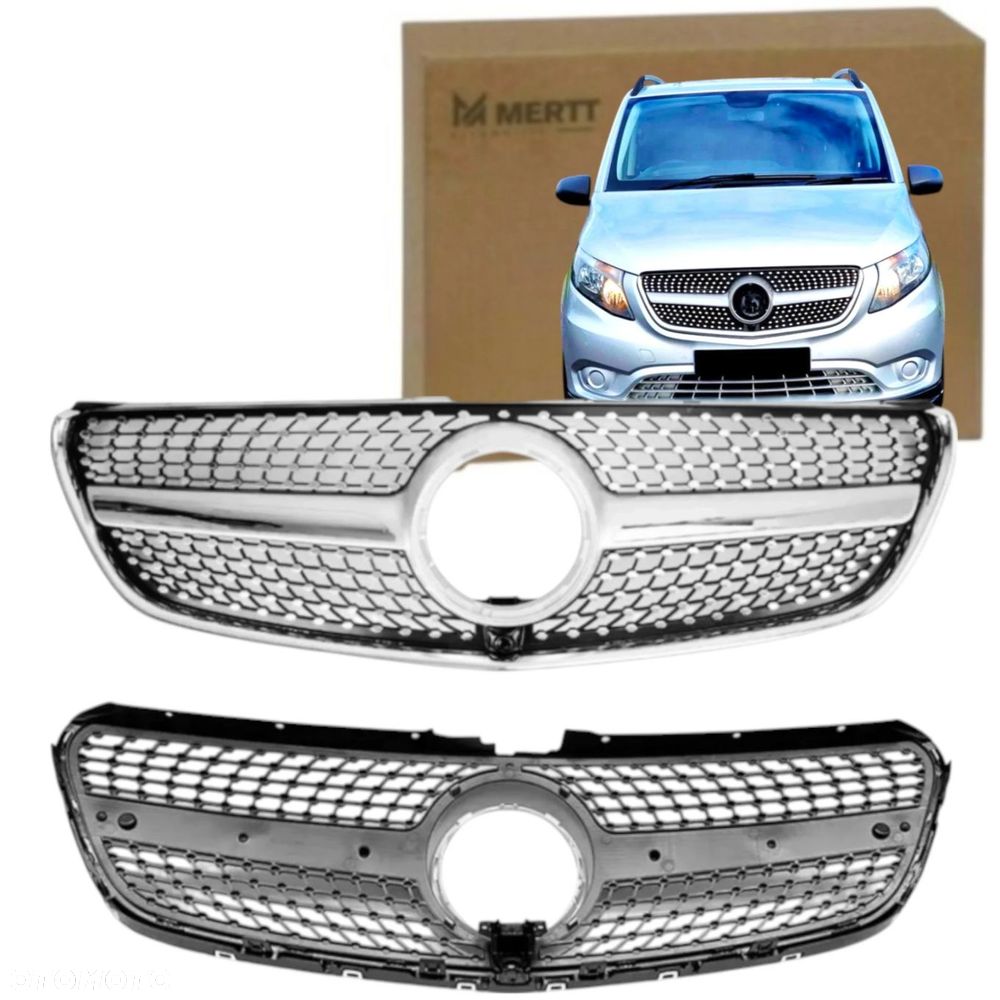MERCEDES VITO W447 2016-2019 DIAMOND GRILL ATRAPA PRZEDNIA CHŁODNICY - 1