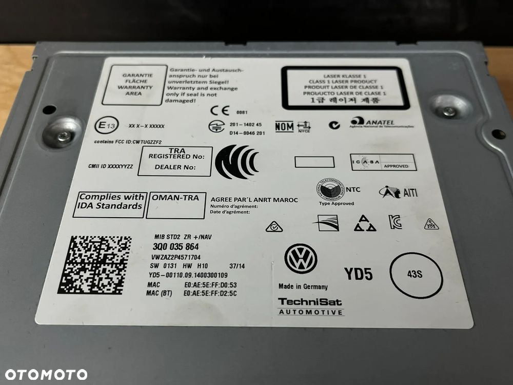 VW Volkswagen Czytnik nawigacji navi multimedia 3Q0035864 - 4