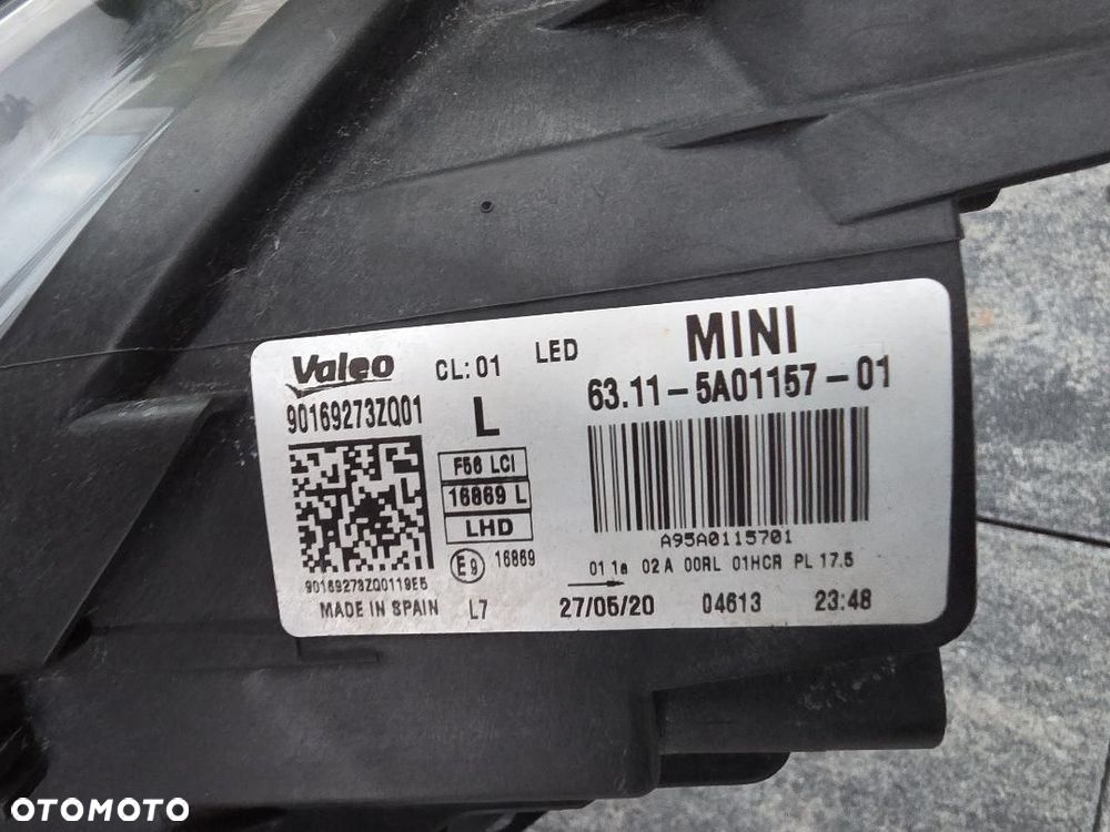 MINI F56 F55 F54 LIFT LCI Lampa lewa przód Full Led 6311-5A01157-01 Chrom - 10