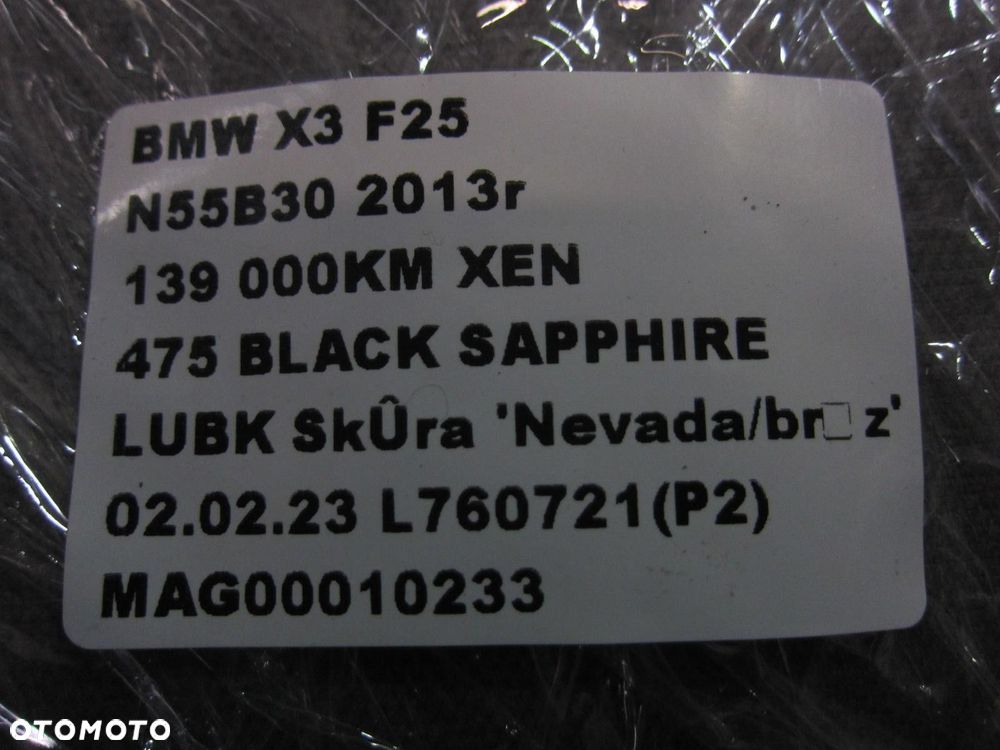 BMW X3 F25 OSŁONA SŁUPKA PRAWA LEWA SZARA 7225308 - 10