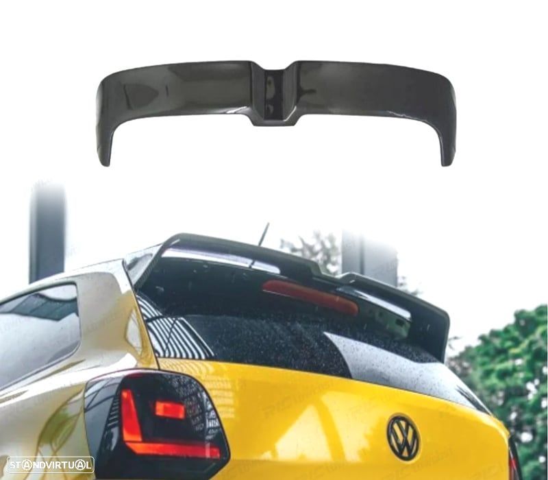 AILERON SPOILER VOLKSWAGEN VW POLO MK5 09-17 ABS LOOK OETTINGER PRETO BRILHANTE - 1