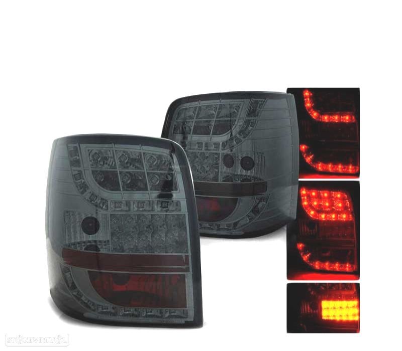 FAROLINS TRASEIROS LED PARA VOLKSWAGEN VW PASSAT B5 96-00 SMOKED FUMADO ESCURECIDO - 1