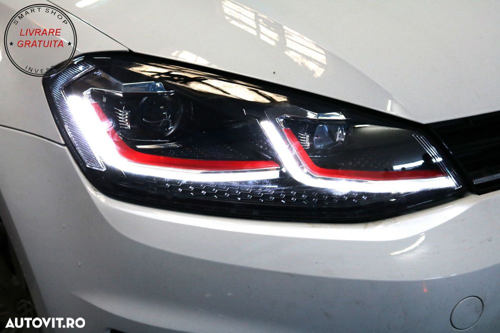 Faruri LED VW Golf 7 VII (2012-2017) Facelift G7.5 GTI Look cu Semnal Dinamic- livrare gratuita - 11