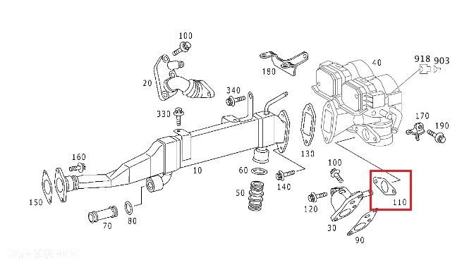 MERCEDES DIESEL OM628 OM629 Uszczelka zaworu EGR - 2