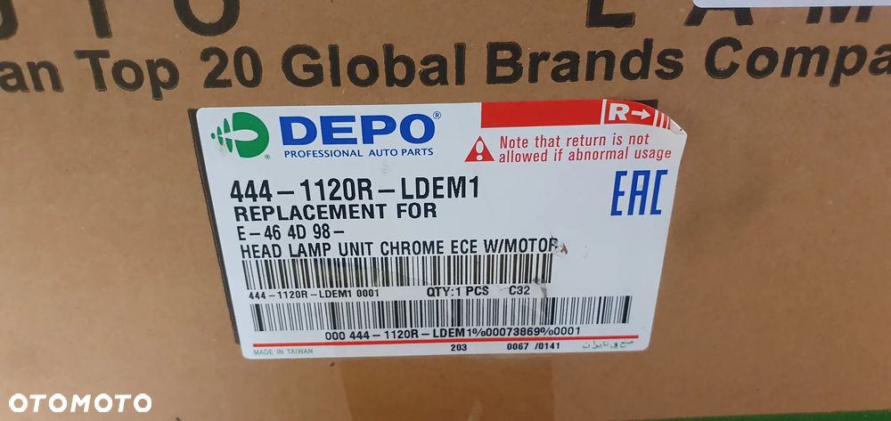 Lampa prawy przód przednia prawa BMW 3 E46 NOWA DEPO ALKAR 2786849 - 8