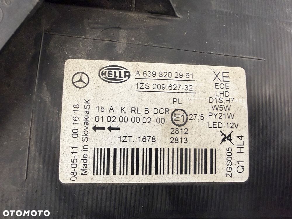 Lampa przednia prawa bi xenon led VITO A639 W639 - 4