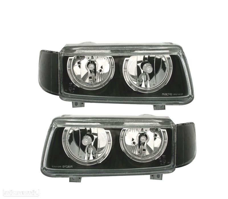 FARÓIS VOLKSWAGEN VW PASSAT 93-96 ANGEL EYES FUNDO PRETO - 1