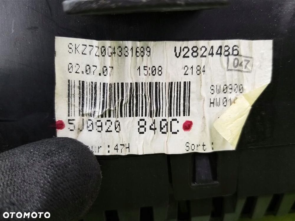 Zestaw odpalający startowy  Skoda Roomster 1.4TDI 75 KM 2006-2015 STACYJKA - 6