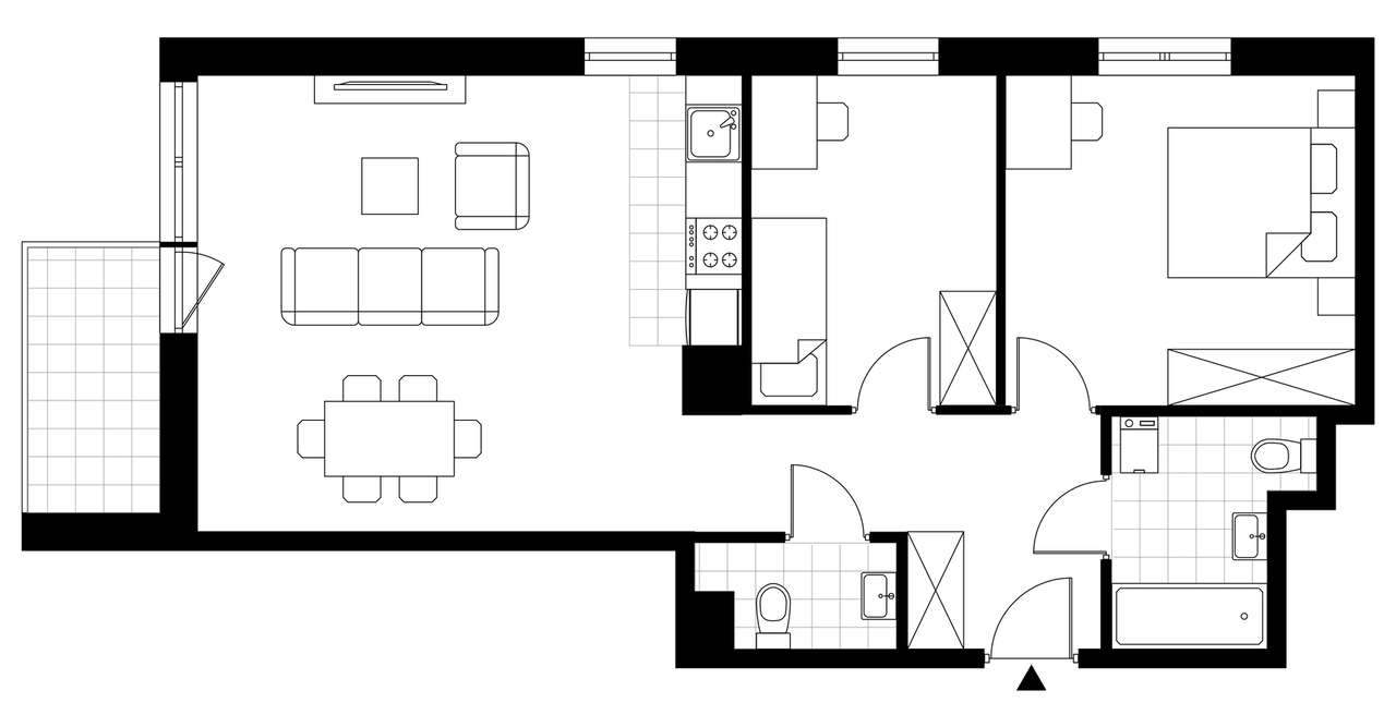 3-pokojowe mieszkanie 62m2 + balkon Bezpośrednio - Pełny obrazek: 4/13